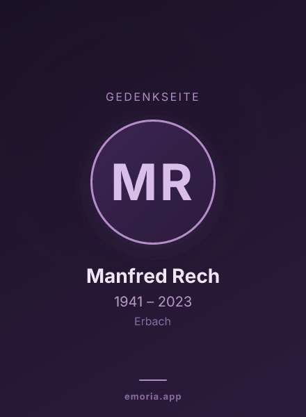 Gedenkportrait von Manfred Rech