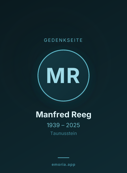 Gedenkportrait von Manfred Reeg