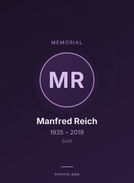 Memorial portrait of Manfred Reich