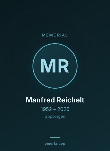 Memorial portrait of Manfred Reichelt