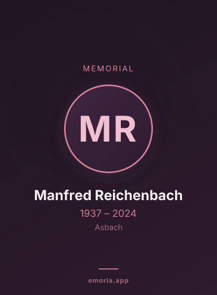 Memorial portrait of Manfred Reichenbach