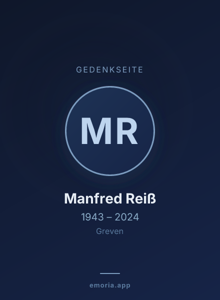 Gedenkportrait von Manfred Reiß