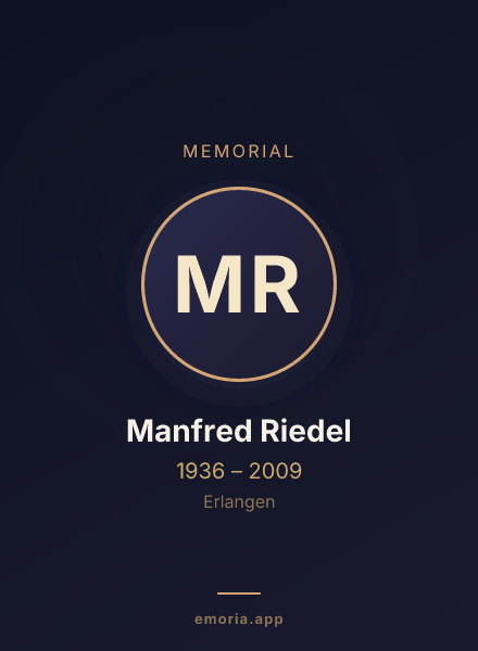 Memorial portrait of Manfred Riedel