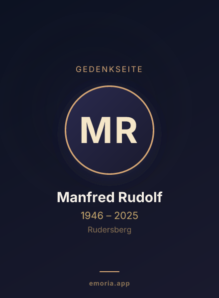 Gedenkportrait von Manfred Rudolf