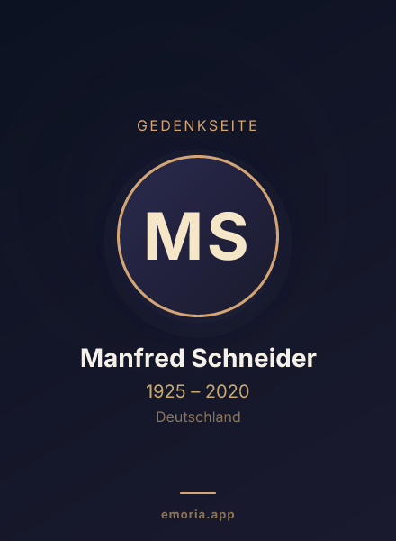 Gedenkportrait von Manfred Schneider