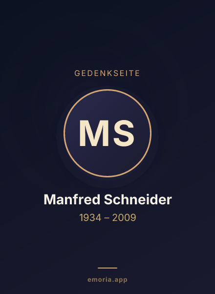 Gedenkportrait von Manfred Schneider