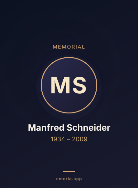 Memorial portrait of Manfred Schneider