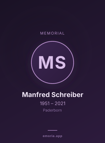 Memorial portrait of Manfred Schreiber