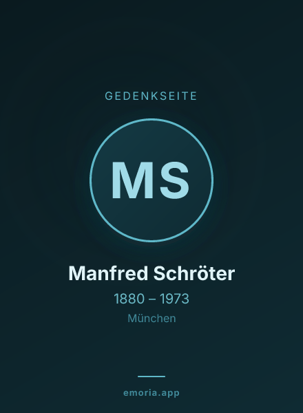 Gedenkportrait von Manfred Schröter