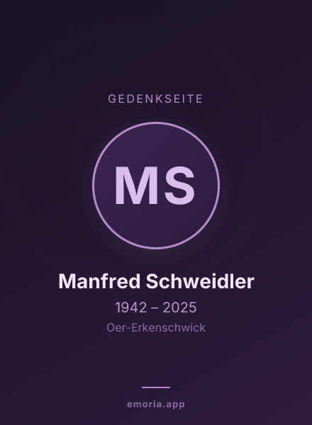 Gedenkportrait von Manfred Schweidler