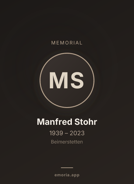 Memorial portrait of Manfred Stohr