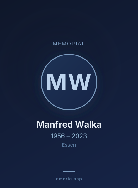 Memorial portrait of Manfred Walka