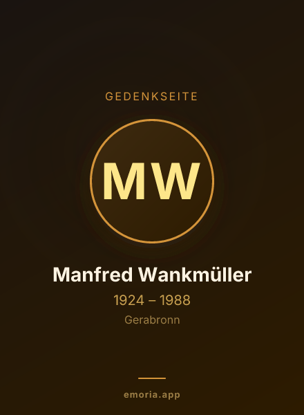 Gedenkportrait von Manfred Wankmüller