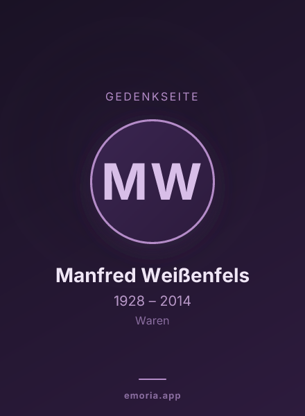 Gedenkportrait von Manfred Weißenfels