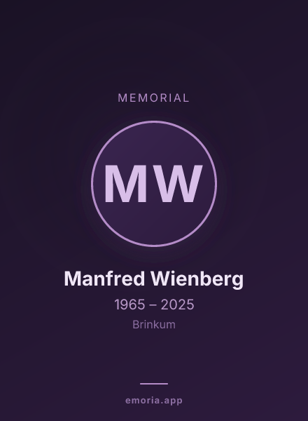 Memorial portrait of Manfred Wienberg