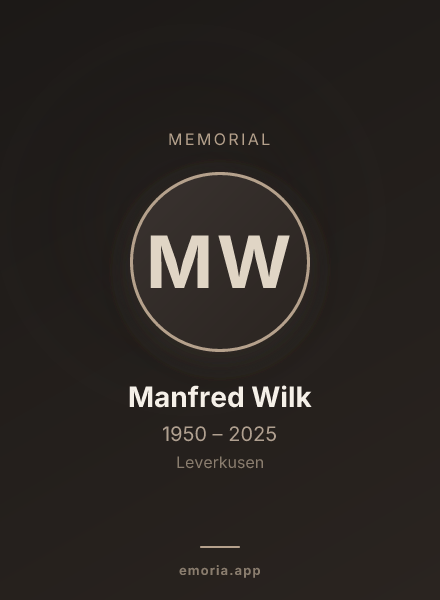 Memorial portrait of Manfred Wilk
