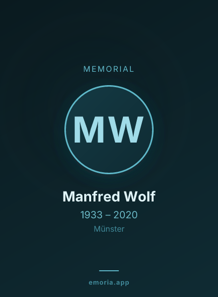 Memorial portrait of Manfred Wolf