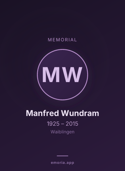 Memorial portrait of Manfred Wundram