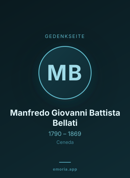 Gedenkportrait von Manfredo Giovanni Battista Bellati