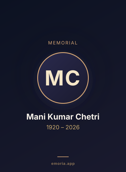 Memorial portrait of Mani Kumar Chetri