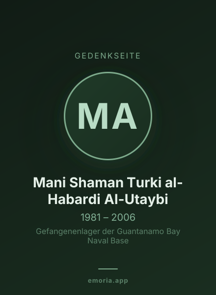 Gedenkportrait von Mani Shaman Turki al-Habardi Al-Utaybi