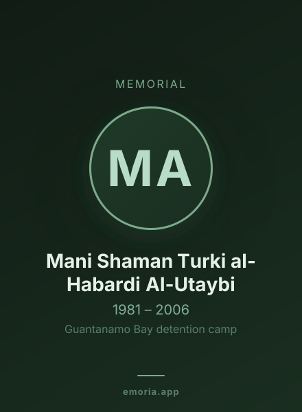 Memorial portrait of Mani Shaman Turki al-Habardi Al-Utaybi