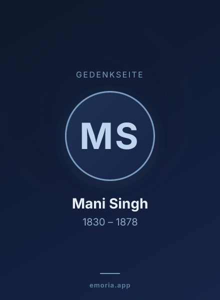 Gedenkportrait von Mani Singh