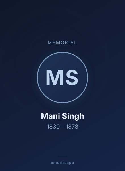 Memorial portrait of Mani Singh