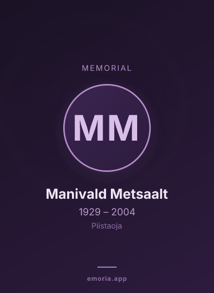 Memorial portrait of Manivald Metsaalt