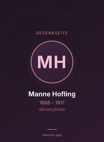 Gedenkportrait von Manne Hofling