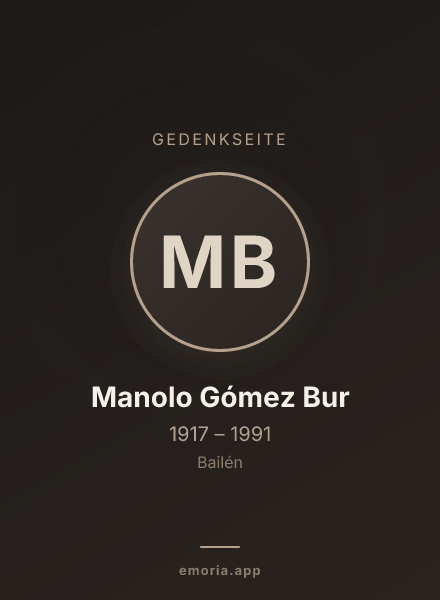 Gedenkportrait von Manolo Gómez Bur