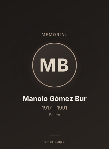 Memorial portrait of Manolo Gómez Bur