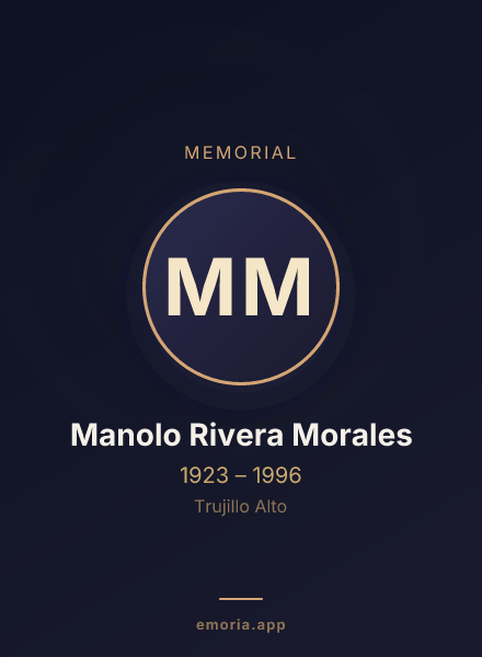 Memorial portrait of Manolo Rivera Morales