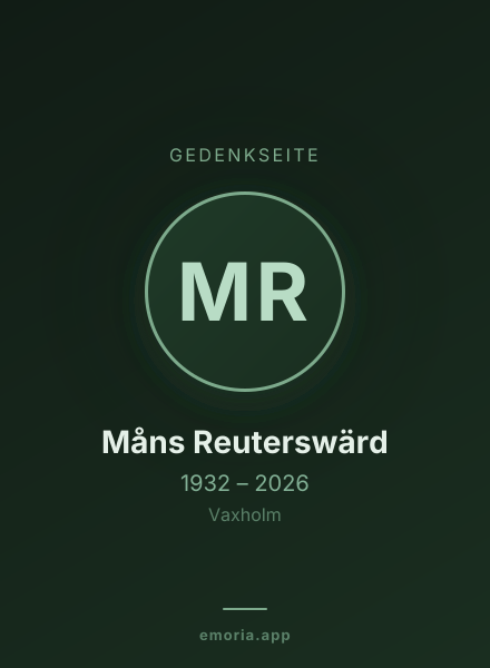 Gedenkportrait von Måns Reuterswärd