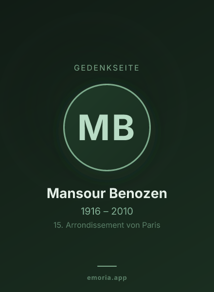 Gedenkportrait von Mansour Benozen