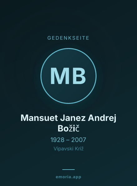 Gedenkportrait von Mansuet Janez Andrej Božič