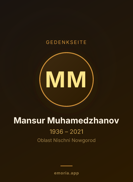 Gedenkportrait von Mansur Muhamedzhanov