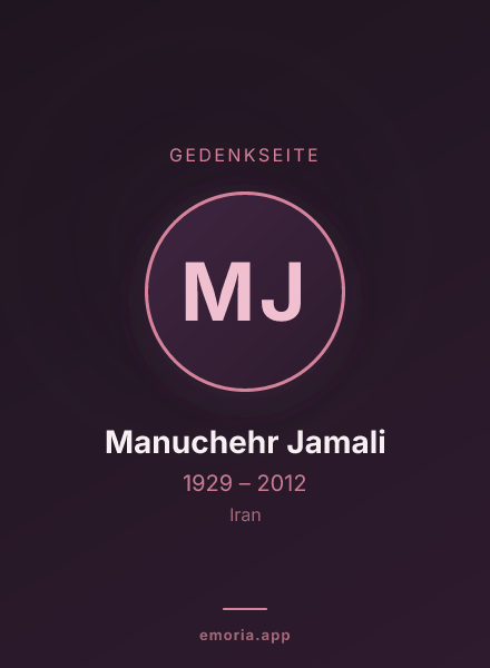 Gedenkportrait von Manuchehr Jamali