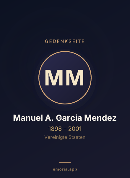 Gedenkportrait von Manuel A. Garcia Mendez