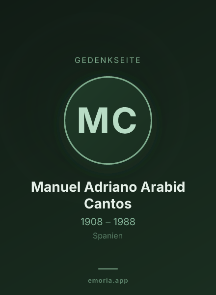 Gedenkportrait von Manuel Adriano Arabid Cantos