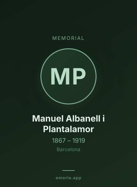 Memorial portrait of Manuel Albanell i Plantalamor