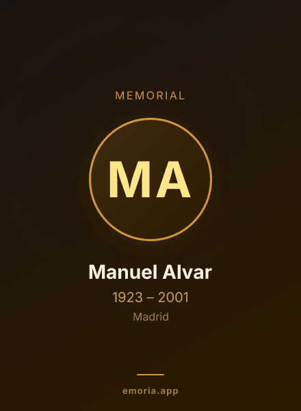 Memorial portrait of Manuel Alvar