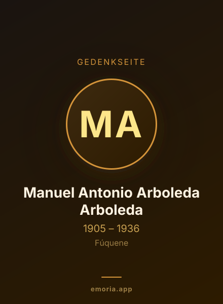 Gedenkportrait von Manuel Antonio Arboleda Arboleda