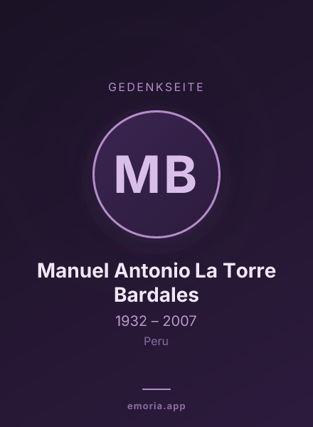 Gedenkportrait von Manuel Antonio La Torre Bardales