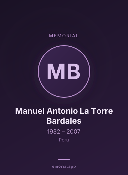 Memorial portrait of Manuel Antonio La Torre Bardales