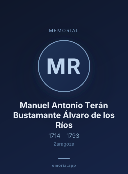 Memorial portrait of Manuel Antonio Terán Bustamante Álvaro de los Ríos