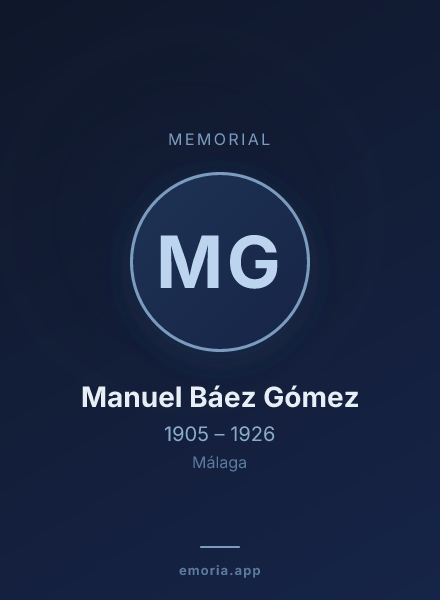 Memorial portrait of Manuel Báez Gómez