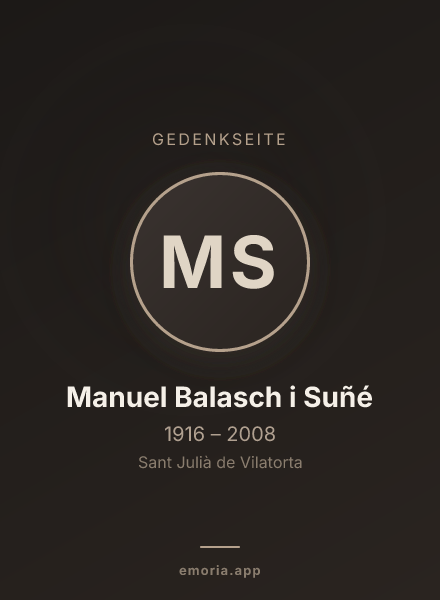Gedenkportrait von Manuel Balasch i Suñé
