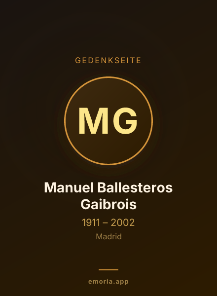 Gedenkportrait von Manuel Ballesteros Gaibrois