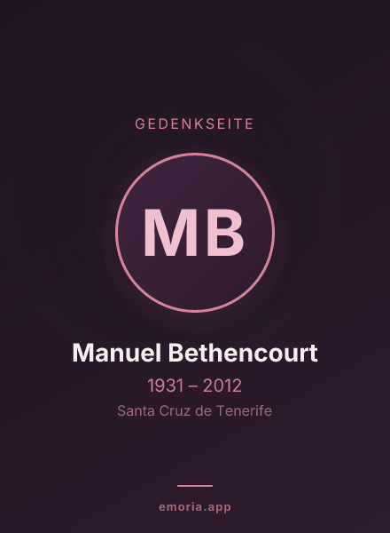 Gedenkportrait von Manuel Bethencourt